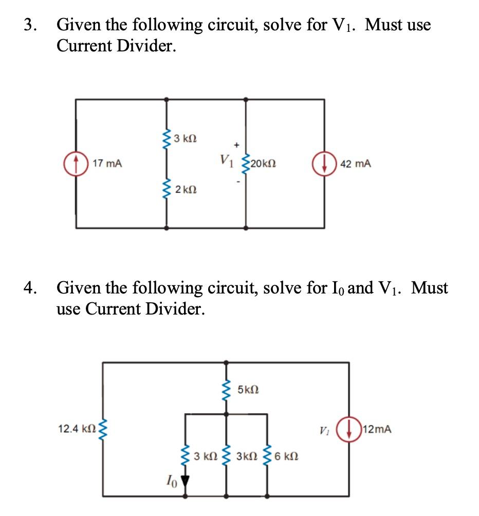 Solved 3. Given The Following Circuit, Solve For V1. Must | Chegg.com