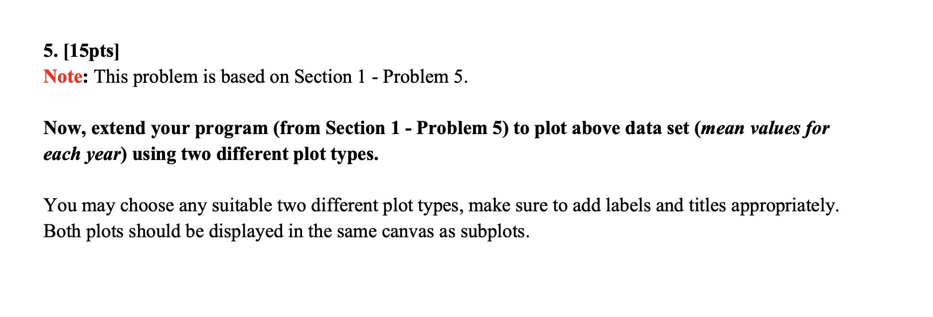 Solved 5. [15pts] Note: This Problem Is Based On Section 1 - | Chegg.com