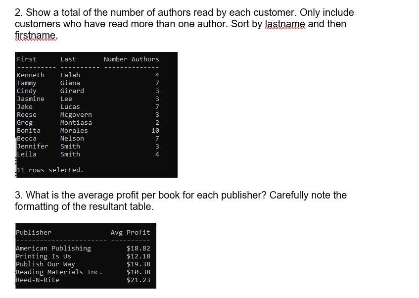 Solved 1. List all authors and the value of the orders | Chegg.com