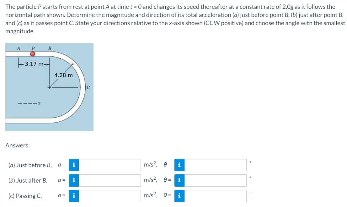 Solved The Particle P Starts From Rest At Point A At Time T | Chegg.com