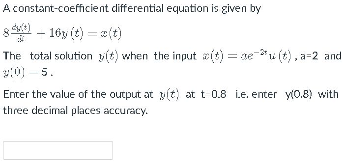 Solved A constant-coefficient differential equation is given | Chegg.com