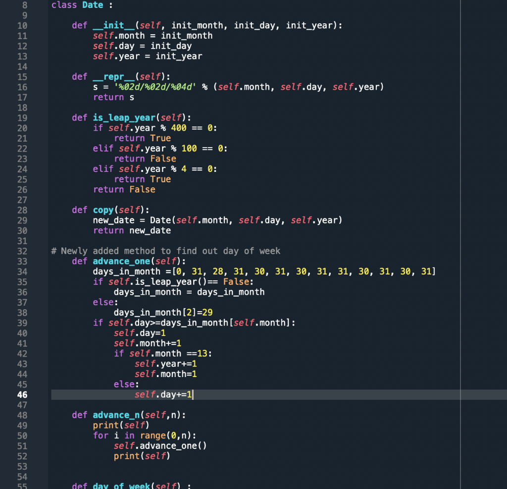 Solved Problem 3: Another Date client: using the dict object | Chegg.com