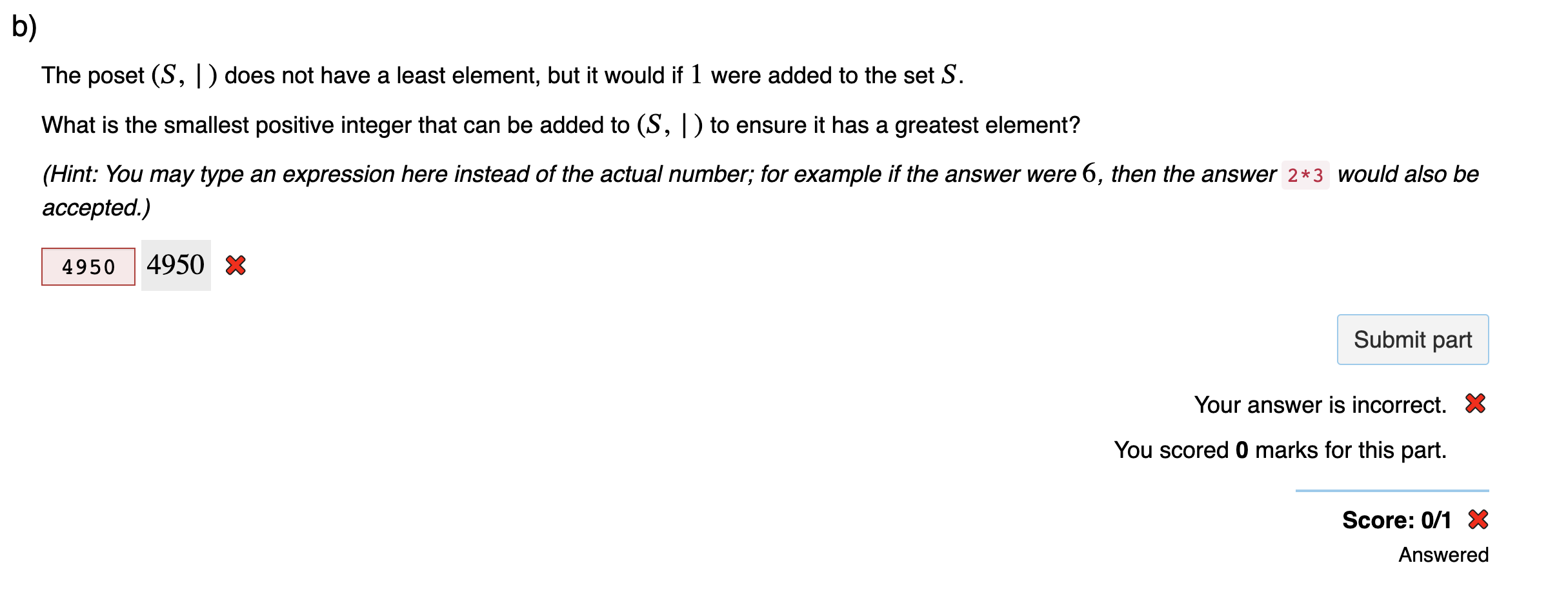 Solved How Do You Do Part B For This Discrete Math Question | Chegg.com