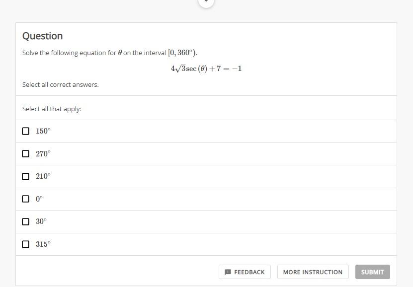 Solved Question Solve the following equation for on the | Chegg.com