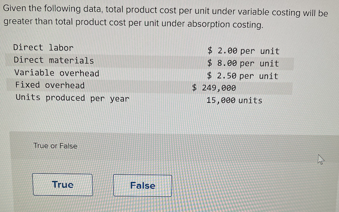 solved-given-the-following-data-total-product-cost-per-unit-chegg