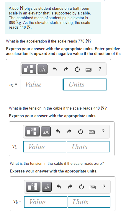 Solved A 550 N Physics Student Stands On A Bathroom Scale In | Chegg.com