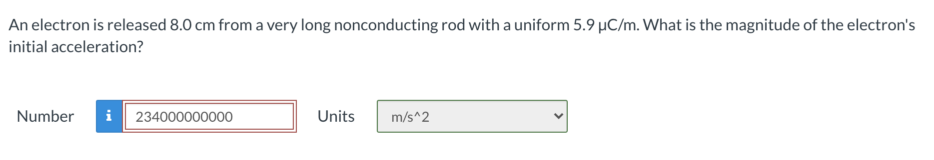 Solved An electron is released 8.0 cm from a very long | Chegg.com