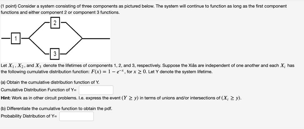 Solved (1 point) Consider a system consisting of three | Chegg.com