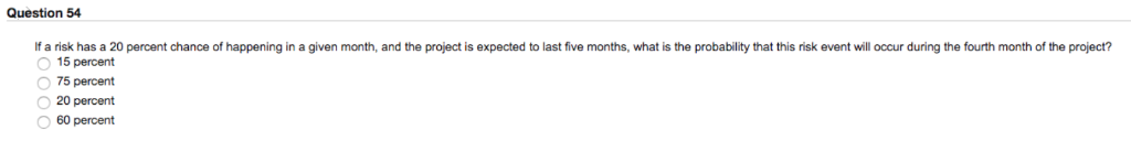 Solved Question 54 If A Risk Has A 20 Percent Chance Of Chegg