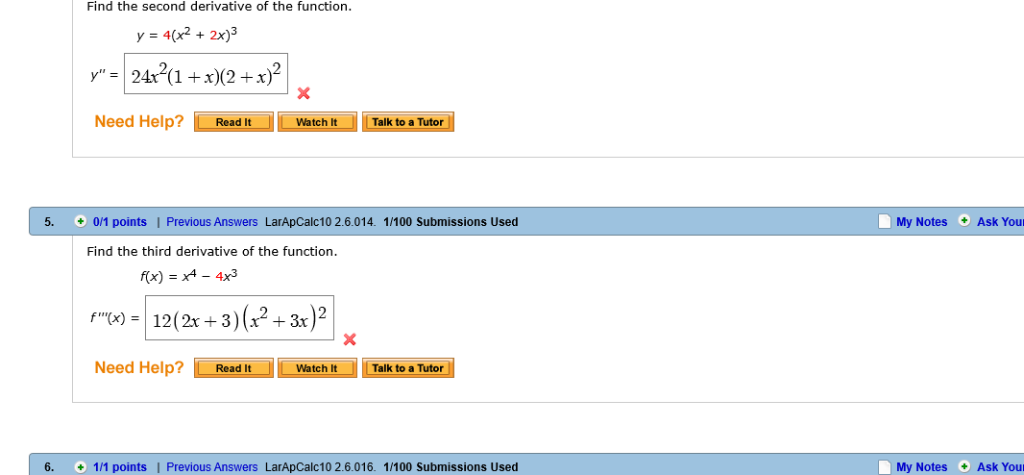 Solved Find the second derivative of the function. y 4(x2 | Chegg.com