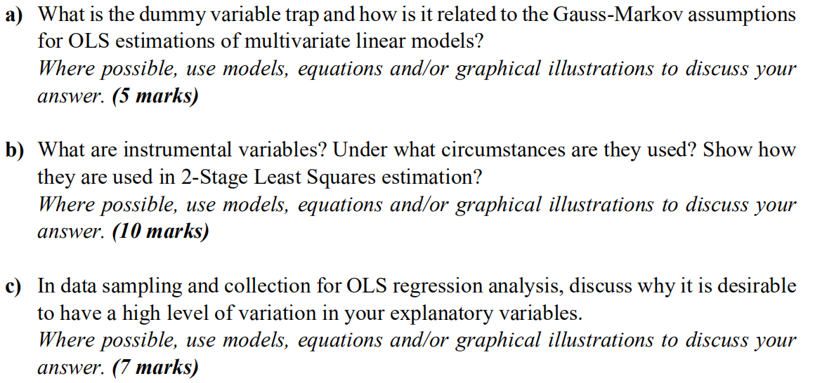 a) What is the dummy variable trap and how is it