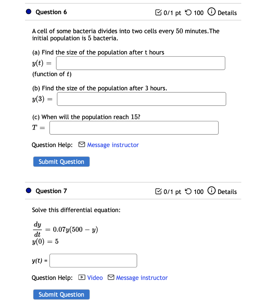 Solved Question 6 B0/1 pt 100 Details A cell of some | Chegg.com