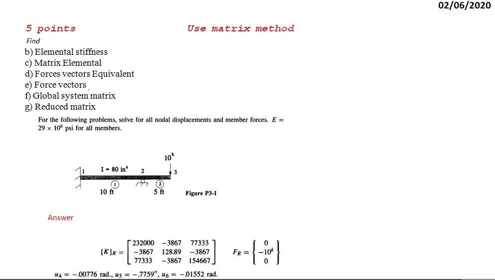 Solved 02/06/2020 5 points Use matrix method Find b) | Chegg.com
