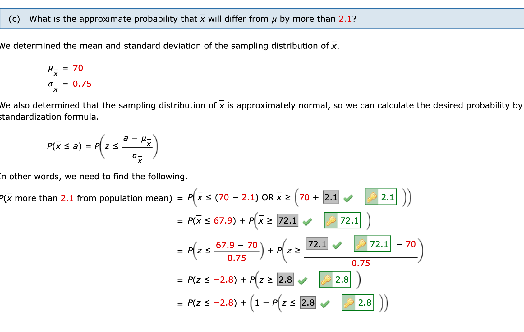 Solved (c) What is the approximate probability that xˉ will | Chegg.com