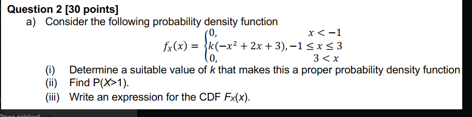 Solved Question 2 [30 points] a) Consider the following | Chegg.com