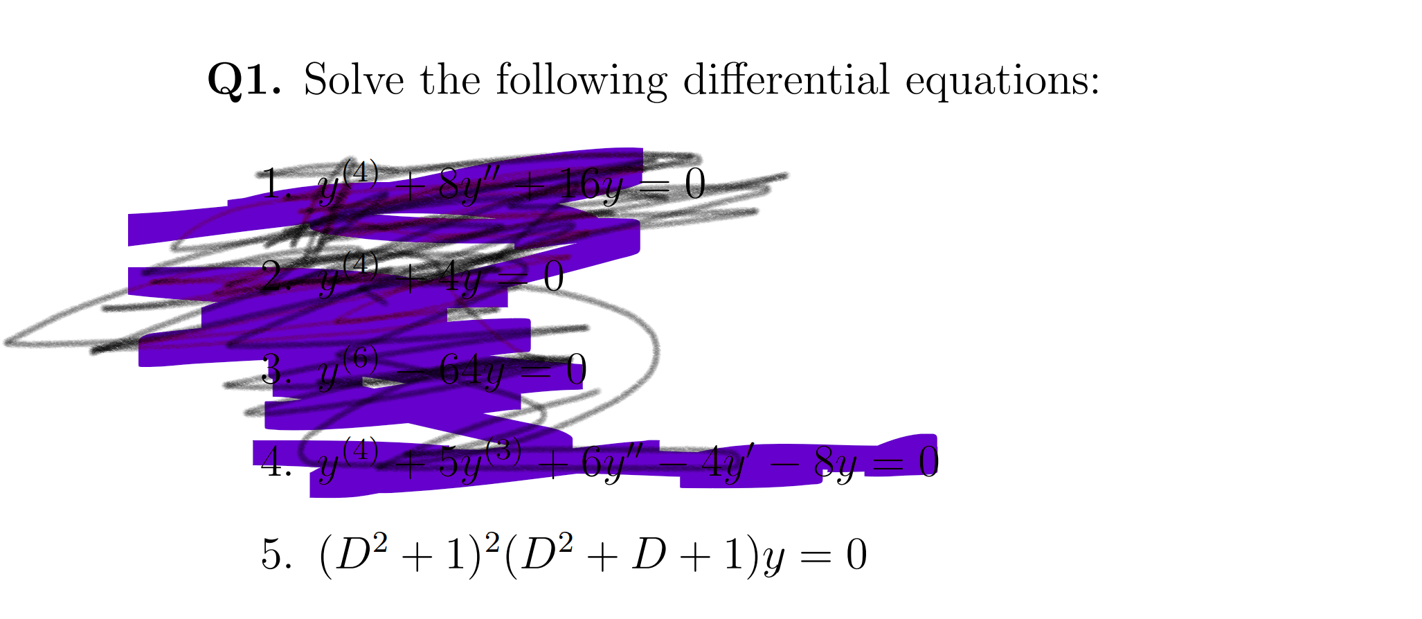 Solved Q1 Solve The Following Differential Equations Sy