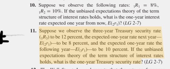 Solved 10. Suppose we observe the following rates: R1-8%. | Chegg.com