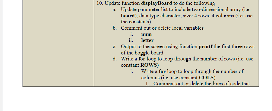 Solved Roll Dice function add on for my Boggle Board in C | Chegg.com