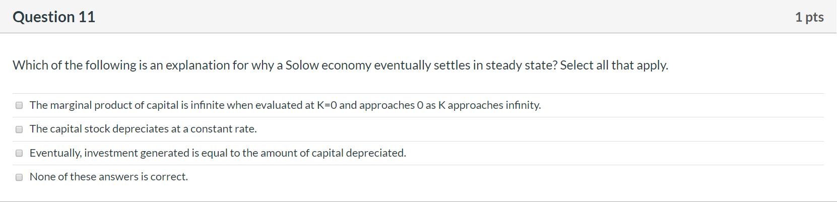 Solved Question 11 1 pts Which of the following is an | Chegg.com