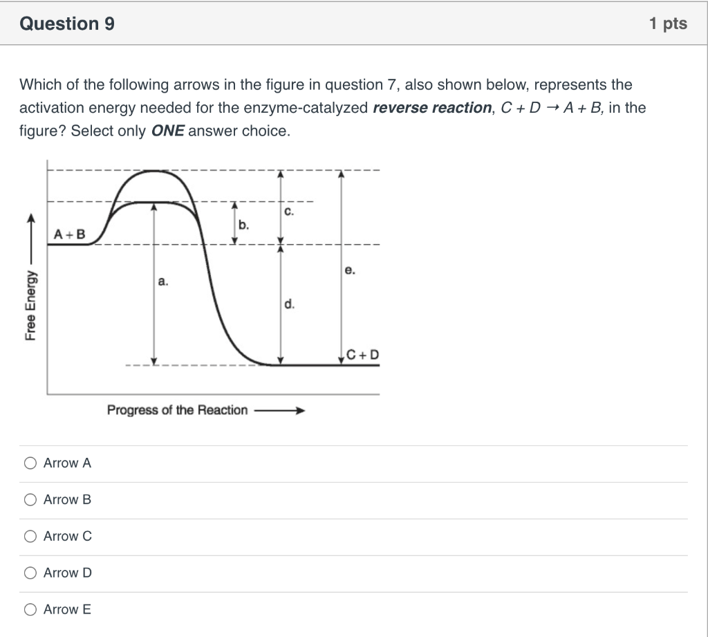 Solved Question 9 1 pts Which of the following arrows in the | Chegg.com