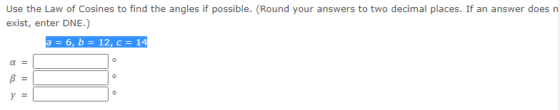 can you use law of cosines to find angles