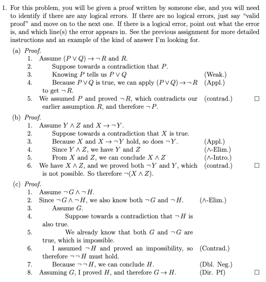 Solved For this problem, you will be given a proof written | Chegg.com