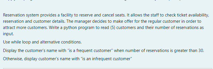 Solved Reservation system provides a facility to reserve and | Chegg.com