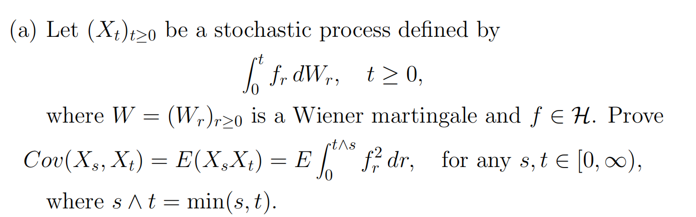 Solved T, (a) Let (Xt)tzo Be A Stochastic Process Defined By | Chegg.com