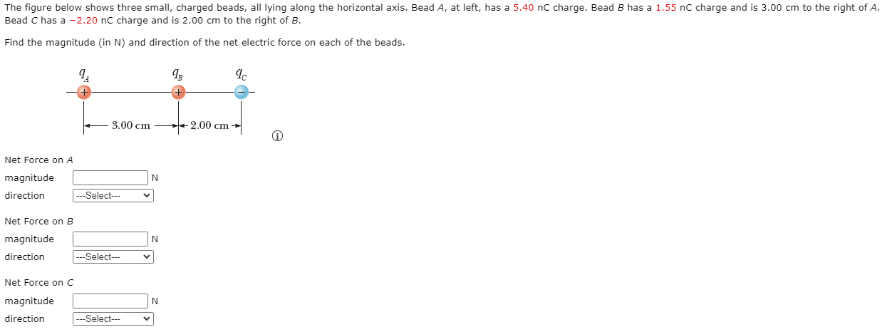 Solved The figure below shows three small, charged beads, | Chegg.com