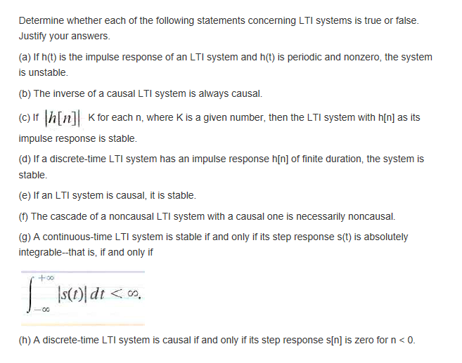 Solved Determine Whether Each Of The Following Statements | Chegg.com