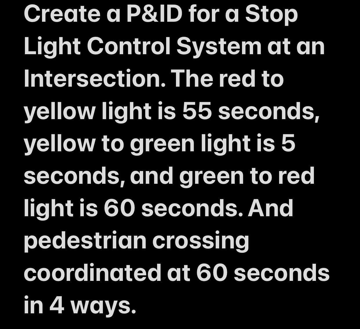 Solved Create a P\&ID for a Stop Light Control System at an | Chegg.com