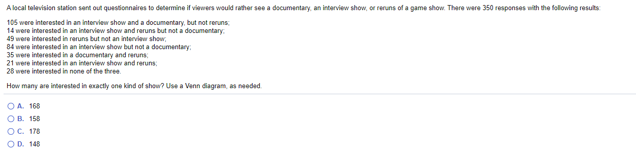 Solved A local television station sent out questionnaires to | Chegg.com