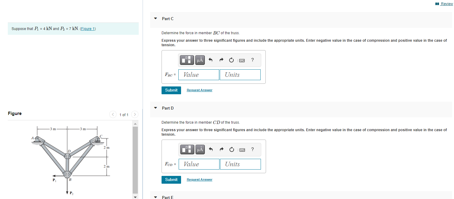 Solved Suppose That P1=4kN And P2=7kN. (Figure 1) Determine | Chegg.com