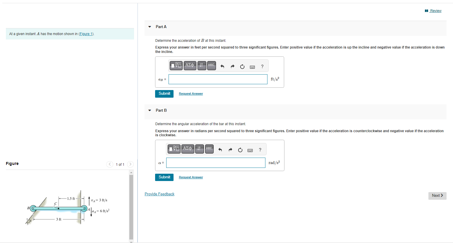 Solved At A Given Instant A Has The Motion Shown In (Figure | Chegg.com