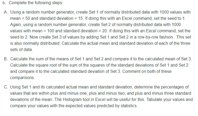 Solved 6. Complete The Following Steps: A. Using A Random | Chegg.com