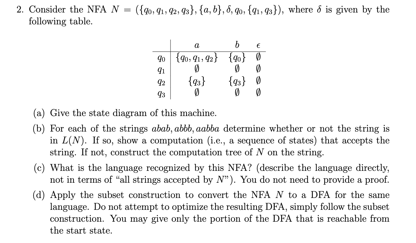 Solved Consider The NFA | Chegg.com