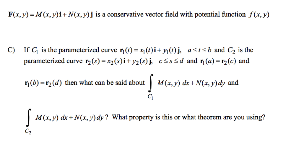 Solved F X Y M X Y I N X Y J Is A Conservative Vector Chegg Com