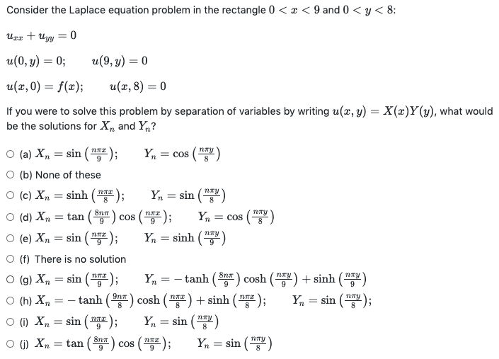 Solved Consider the Laplace equation problem in the | Chegg.com