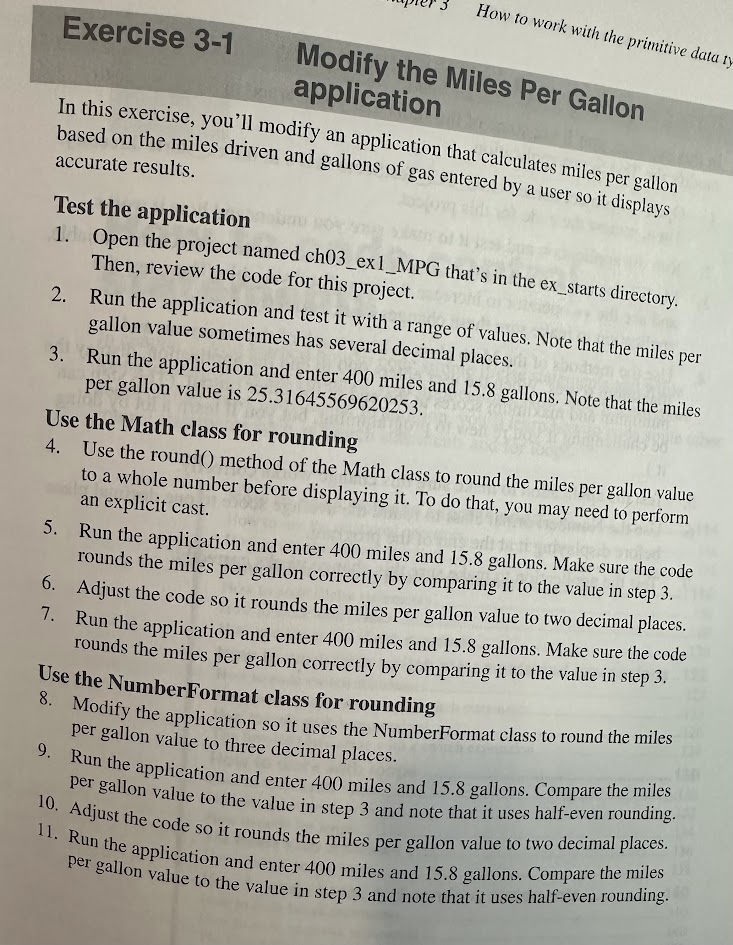 Solved Modify the Miles Per Gallon applicationIn this | Chegg.com