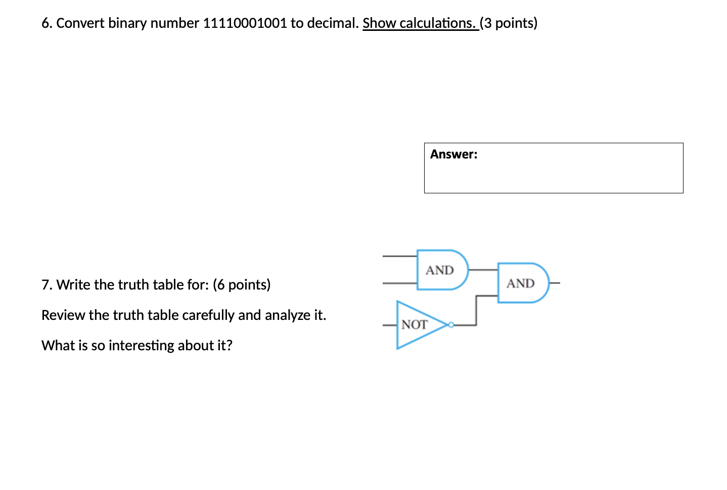 Solved 6. Convert binary number 11110001001 to decimal. Show | Chegg.com