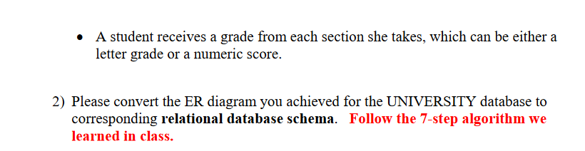 Solved 1) Consider The Following Set Of Requirements For A | Chegg.com