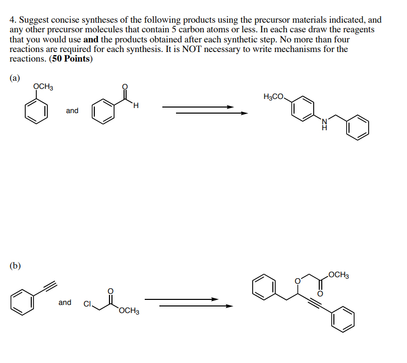 4. Suggest Concise Syntheses Of The Following | Chegg.com