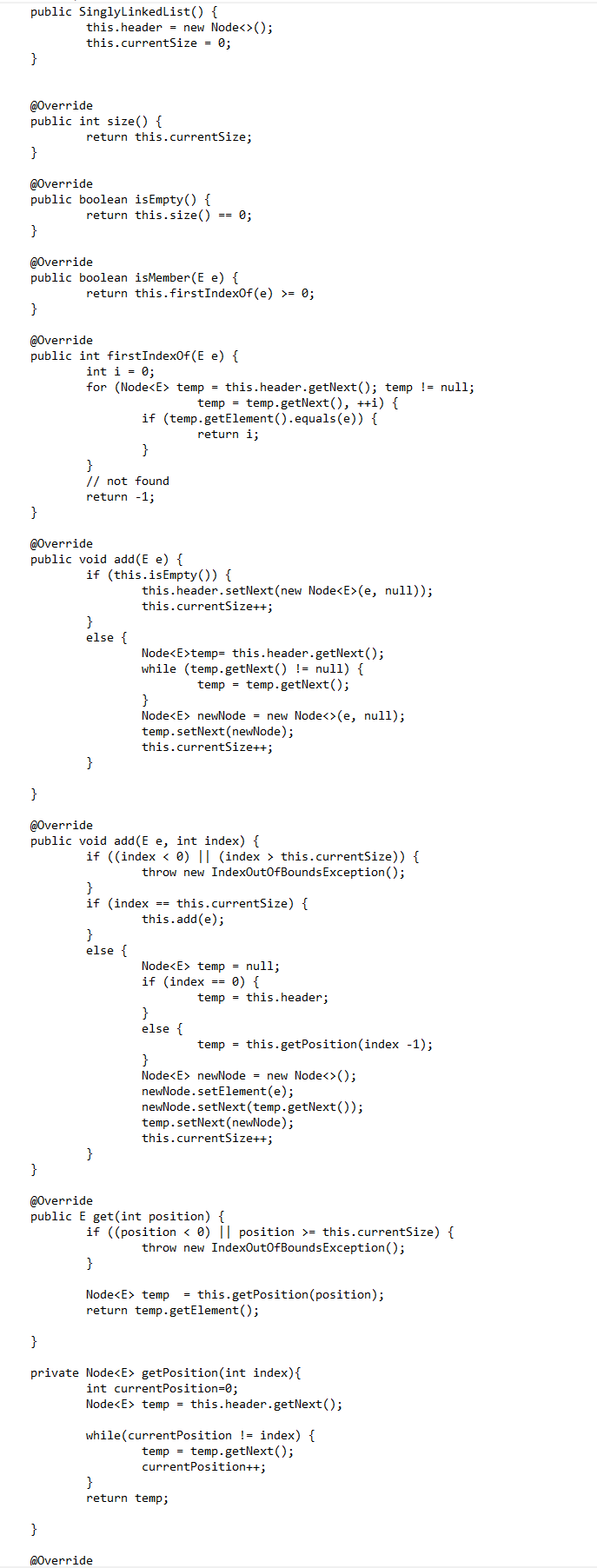 Solved Consider a member method of the List ADT named | Chegg.com