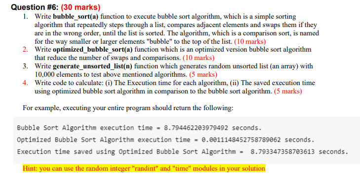 Minimizing Execution Time of Bubble Sort Algorithm