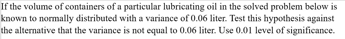 If the volume of containers of a particular | Chegg.com