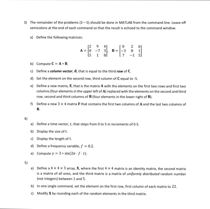 Solved 3) The remainder of the problems (3-5) should be done | Chegg.com