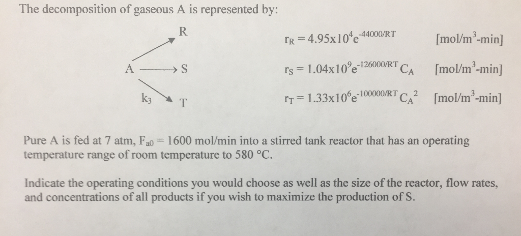 Solved The Decomposition Of Gaseous A Is Represented By Chegg Com