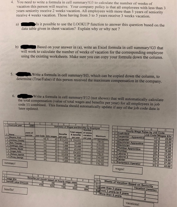 The Four Spreadsheets Displayed On The Last Page A... | Chegg.com