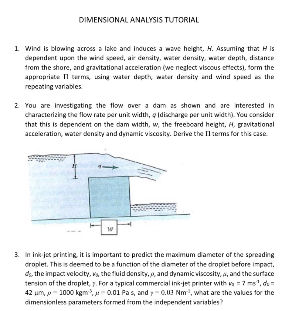 Solved DIMENSIONAL ANALYSIS TUTORIAL 1. Wind is blowing | Chegg.com