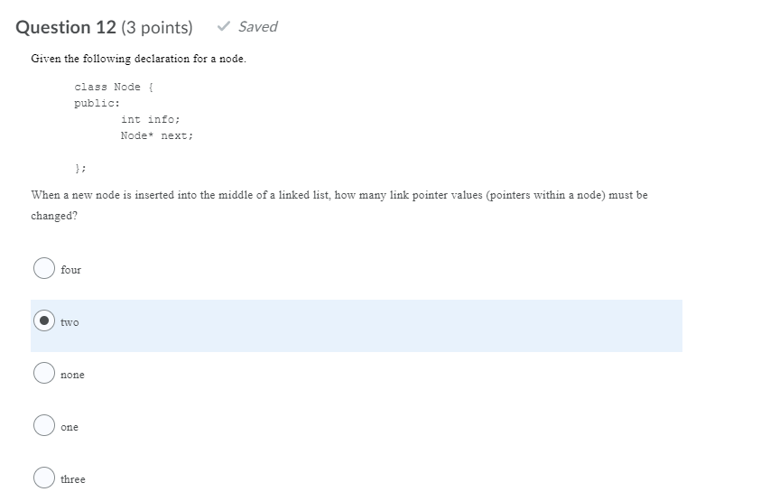 Solved Question 11 (3 points) Saved Given the following | Chegg.com